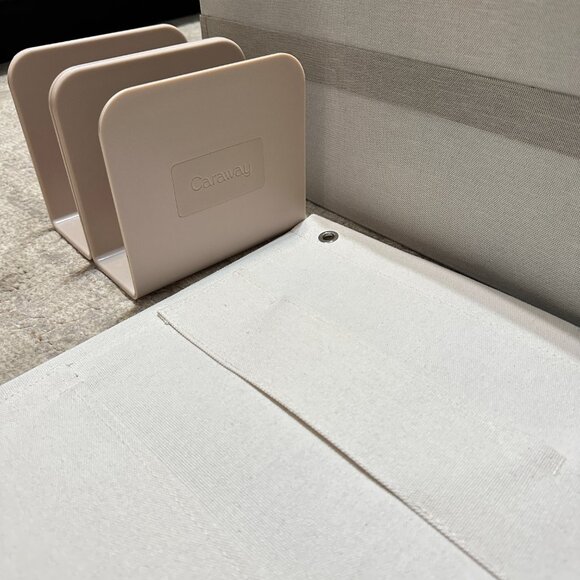 CARAWAY Home Pan Lid Tray Holders Organizers Storage Beige Taupe Gray NEW - Picture 5 of 9